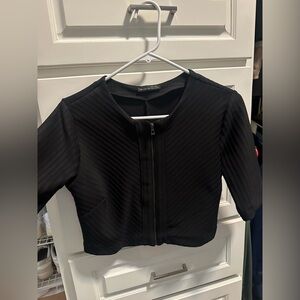 Zara Black Ribbed Crop Top